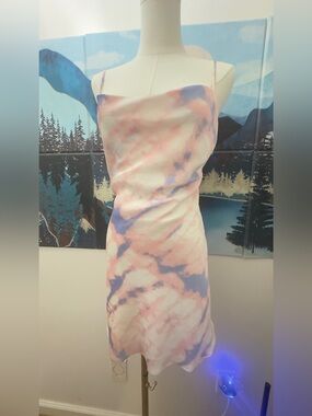 Tie-Dye Slip Dress - Pink & Purple Small
